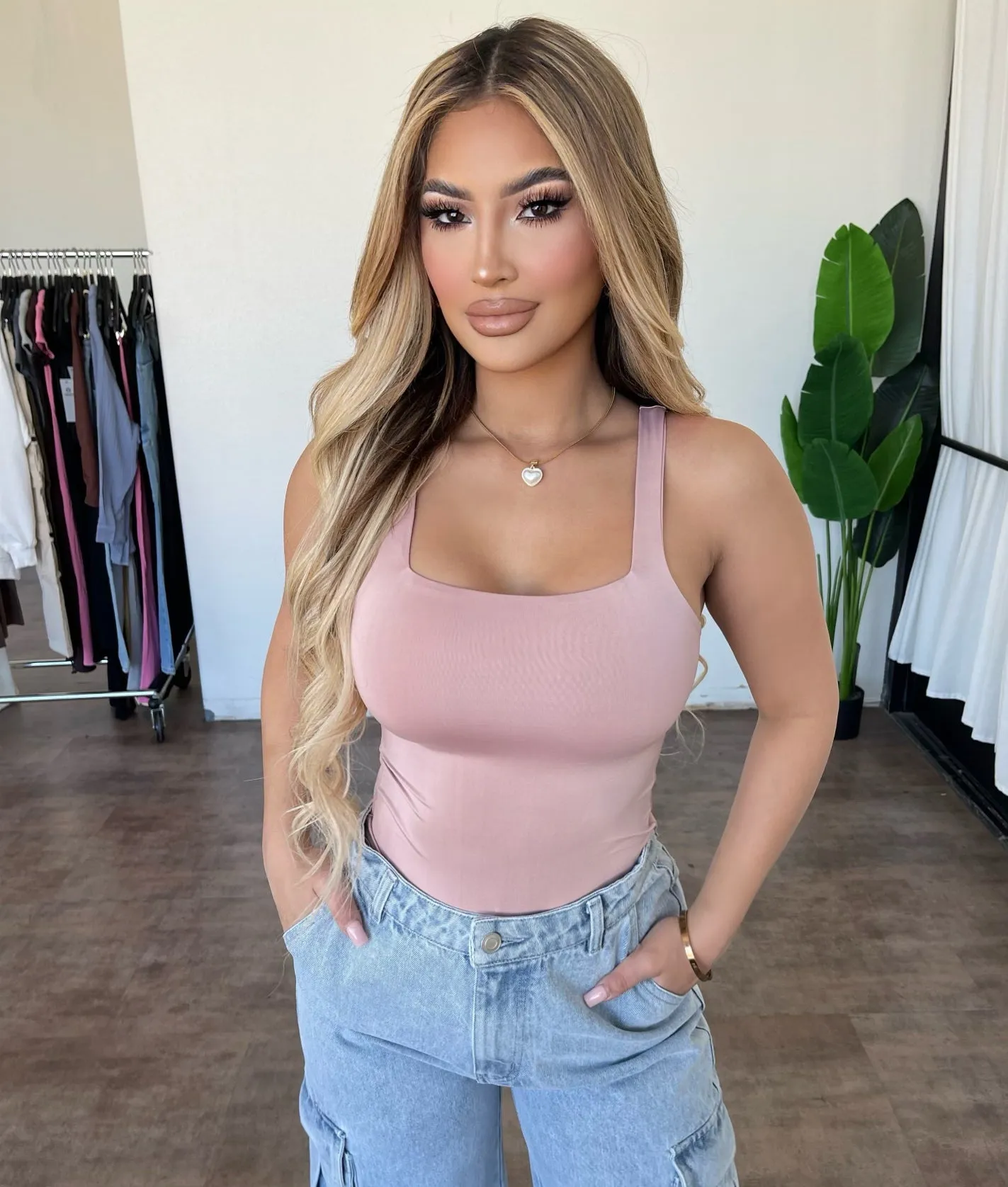 Demi Tank Bodysuit(Rose) sold by OOTDFash