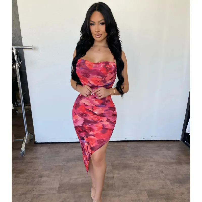 Jessica Mesh Dress (Red) sold by OOTDFash