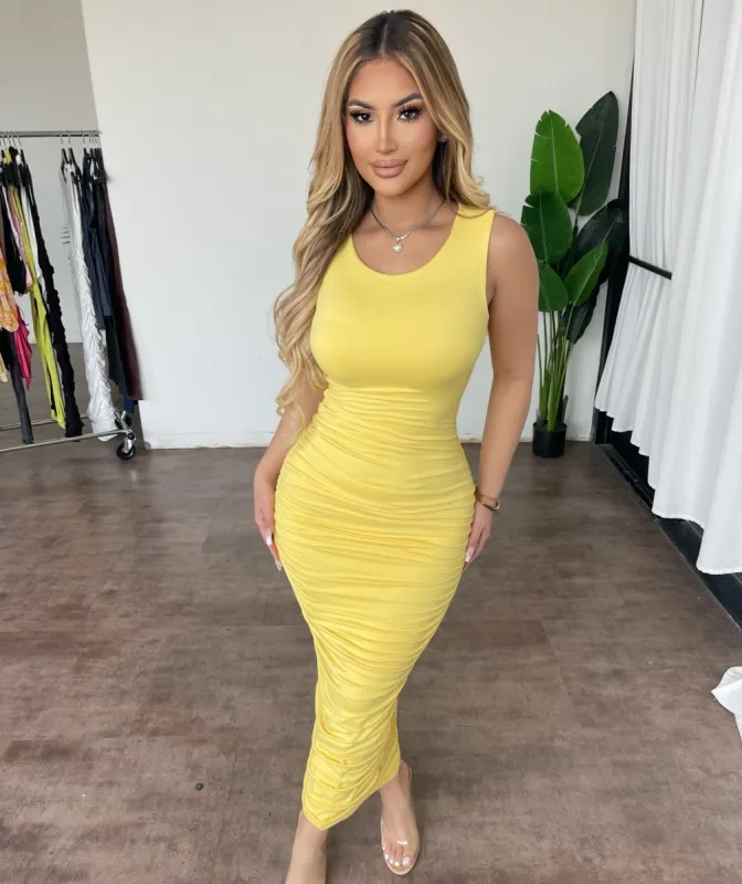 Jenny Sleeveless Dress(Yellow) sold by OOTDFash