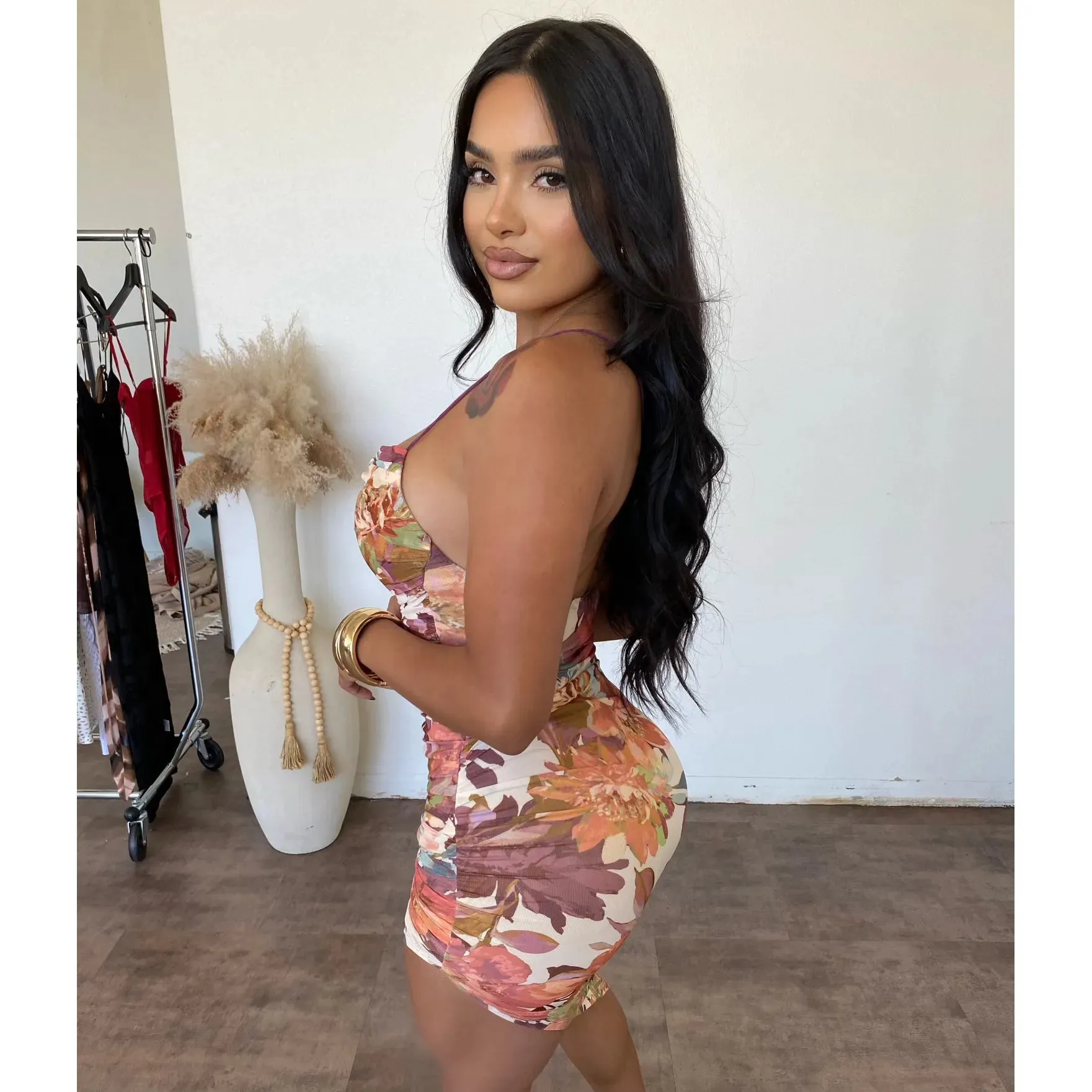 Bella dress (natural brown) sold by OOTDFash product image thumbnail 2