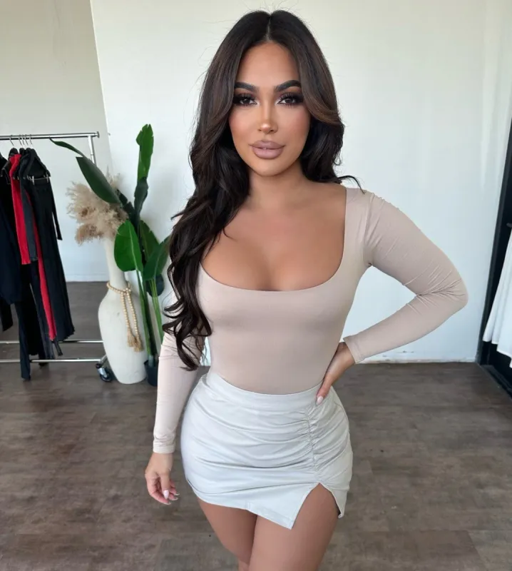 Elena Bodysuit (Taupe) sold by OOTDFash