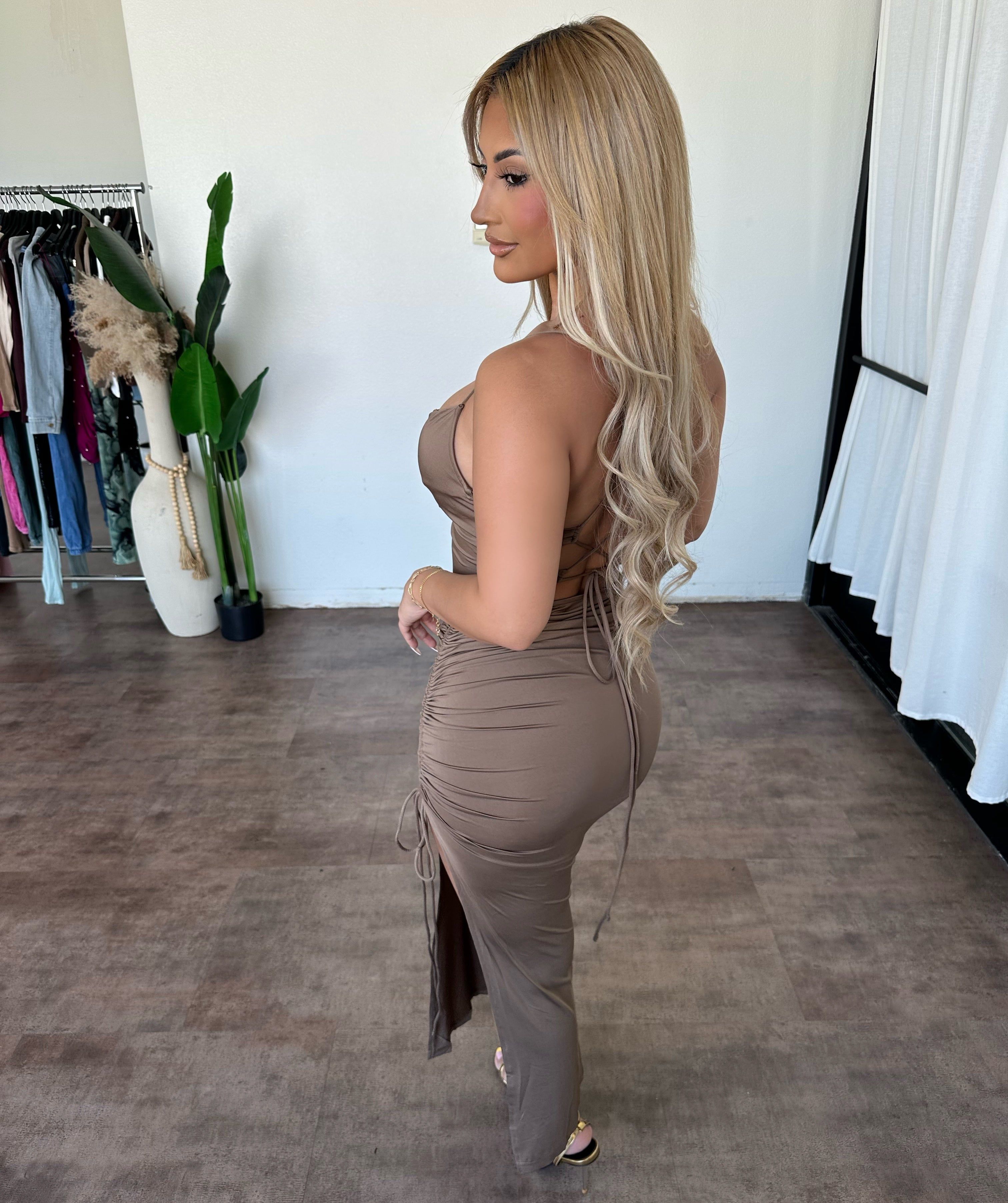 Lennon Dress (Taupe) sold by OOTDFash product image thumbnail 2