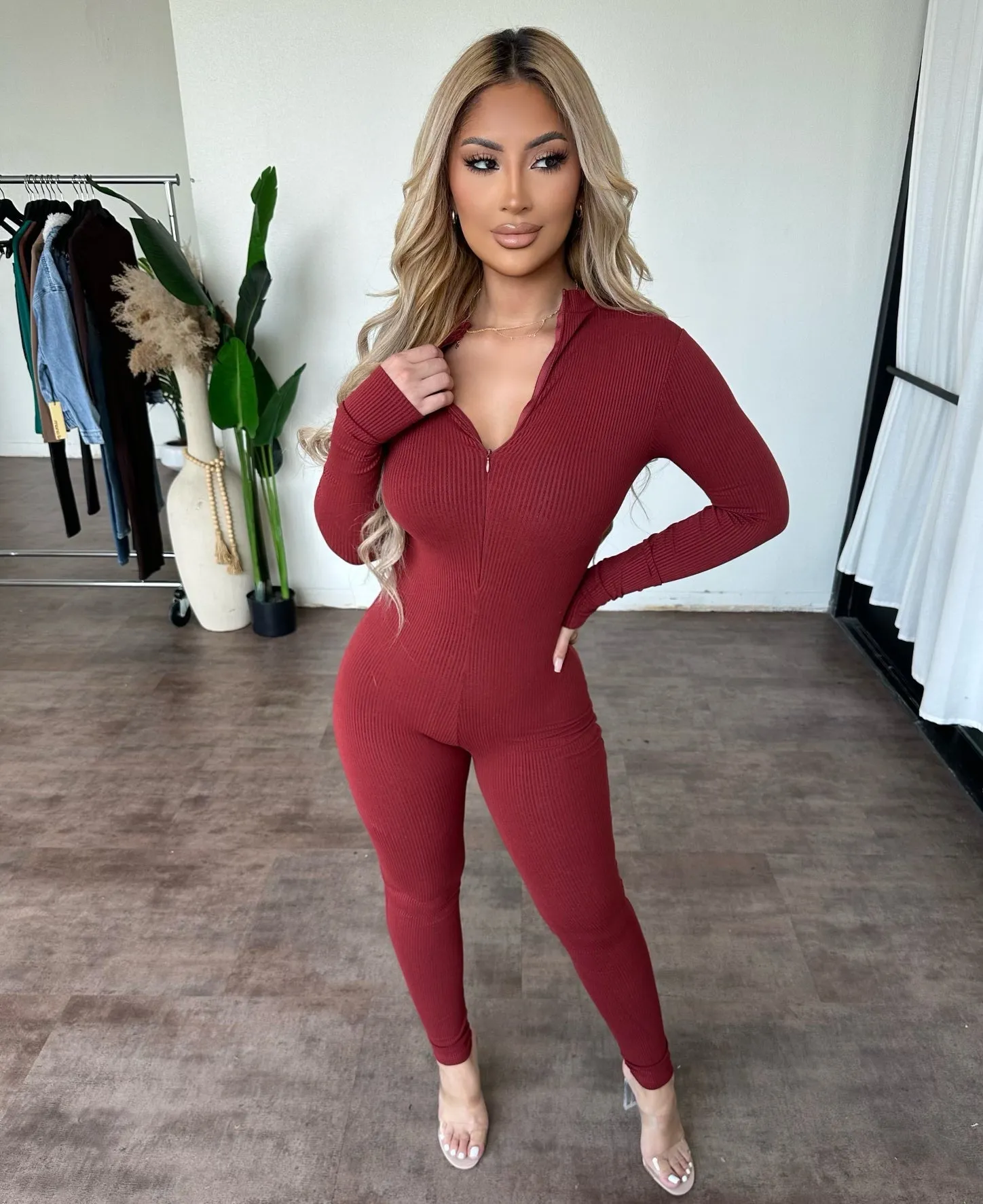 Beverly Jumpsuit (Dark Rust) sold by OOTDFash