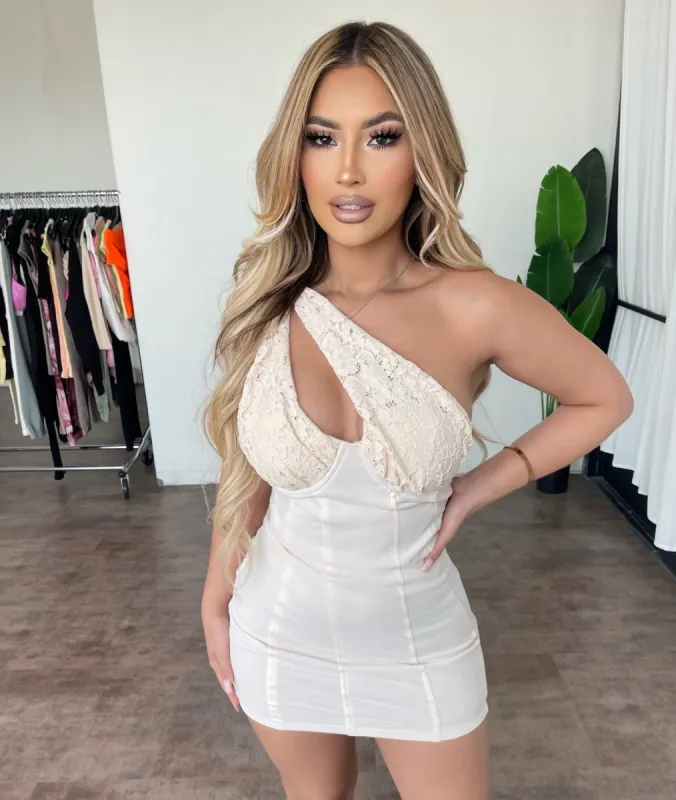 Allison Mini Dress(Cream) sold by OOTDFash