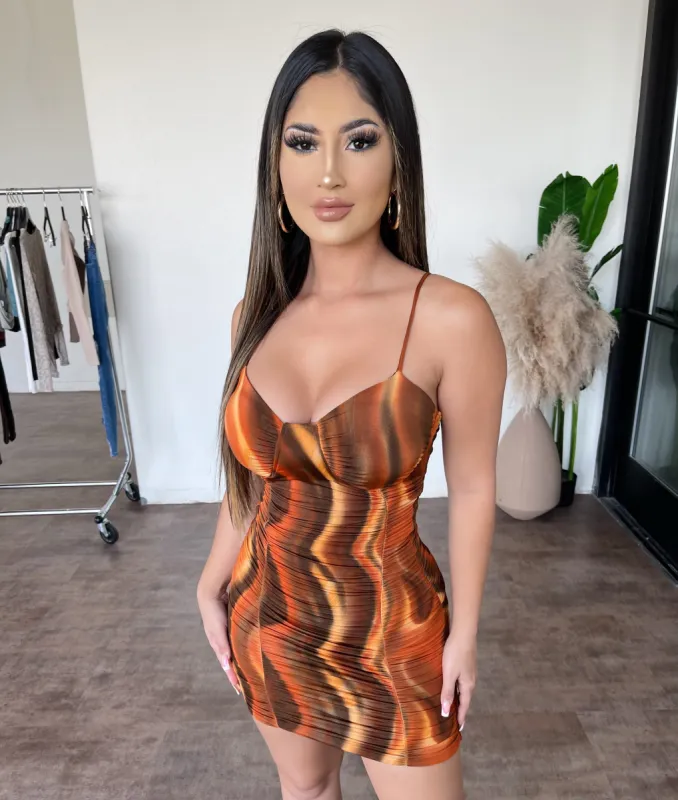 Ariel Cami Dress(Multi Orange)*SIZE UP* sold by OOTDFash