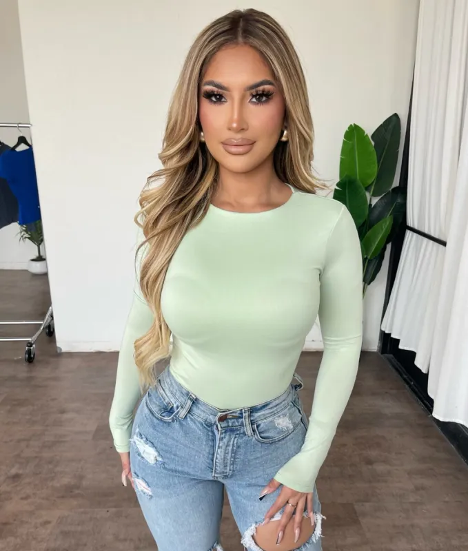 Steph Longsleeve Top (Mint) sold by OOTDFash