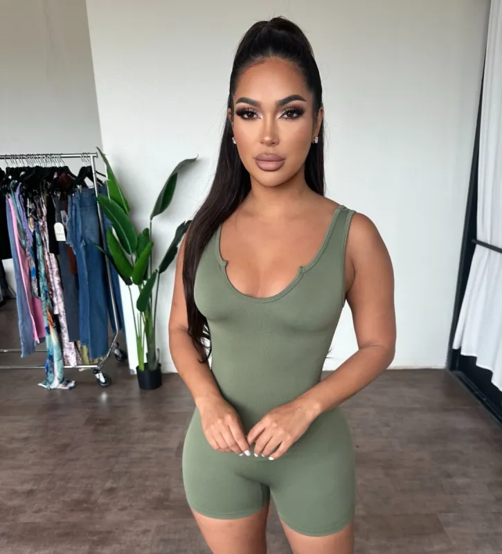 Stacy Romper (Olive) sold by OOTDFash