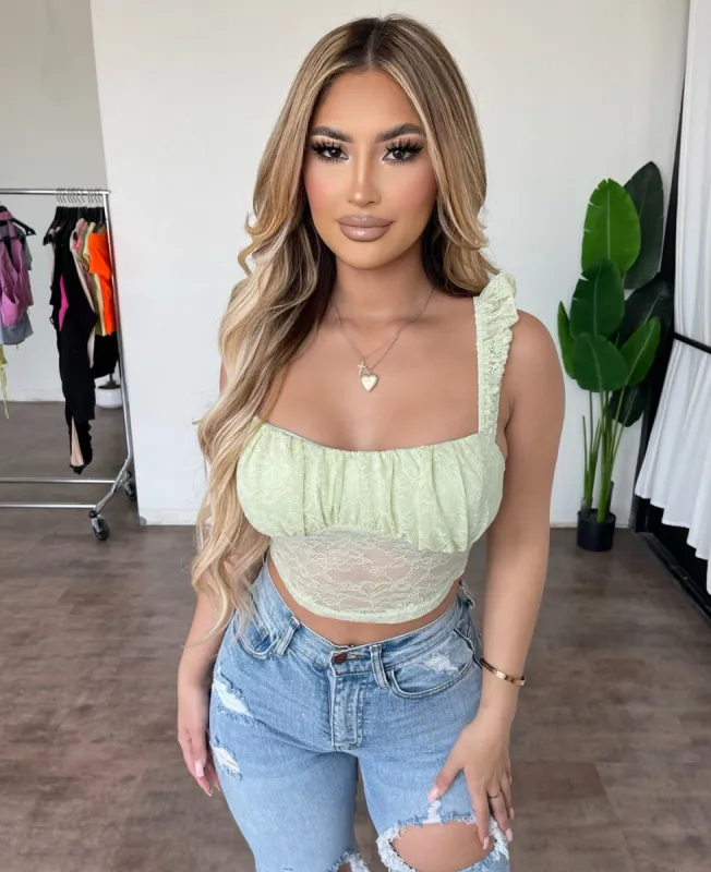 Nancy Cropped Top(Pistachio) sold by OOTDFash