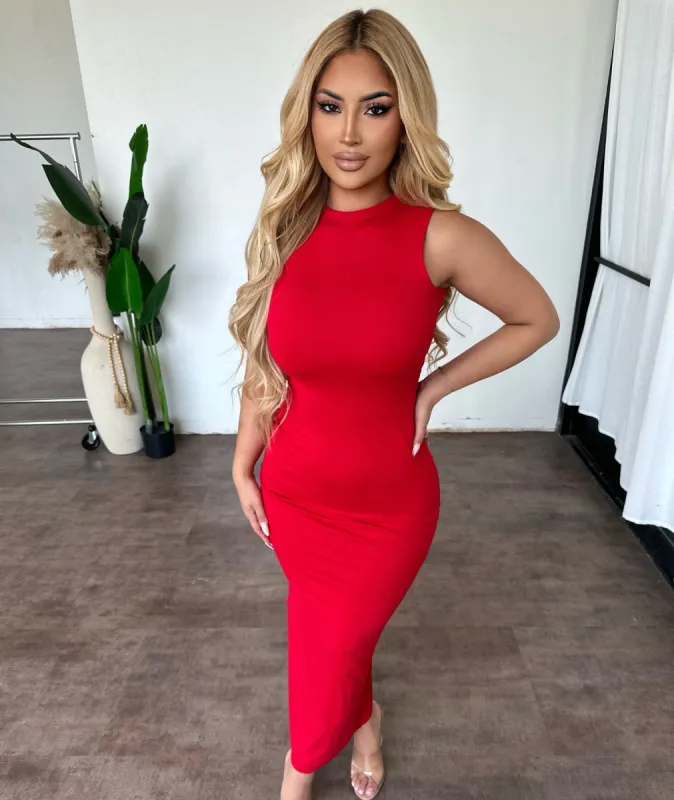 Mildred Dress (Red) sold by OOTDFash