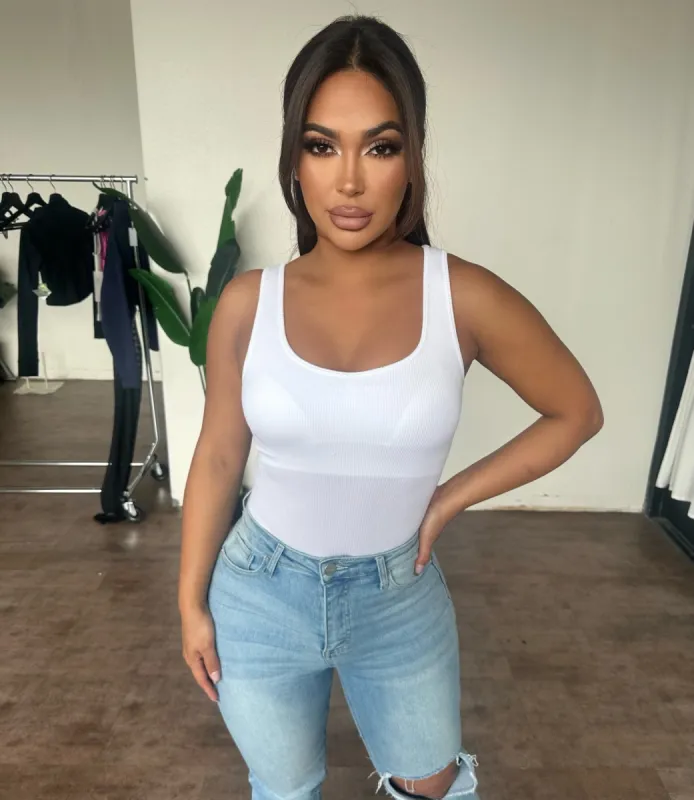 Cassy Rib Top (White) sold by OOTDFash