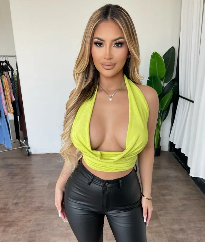 Lulu Halter Top(Lime) sold by OOTDFash