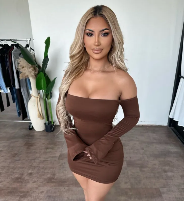 Astrid Dress (Brown) sold by OOTDFash
