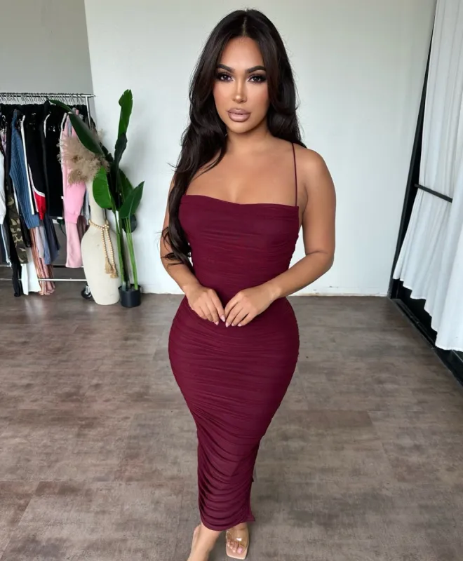 Erica Dress (Wine) sold by OOTDFash