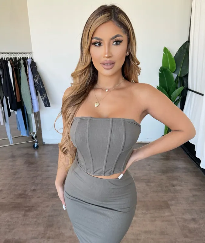 Janet Corset Top(Olive) sold by OOTDFash