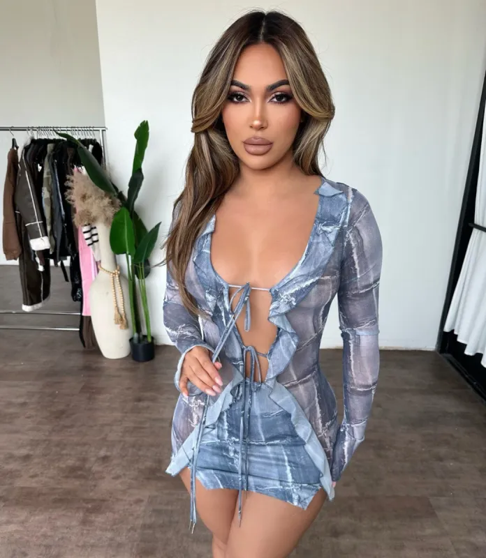 Alena Dress(Denim) sold by OOTDFash