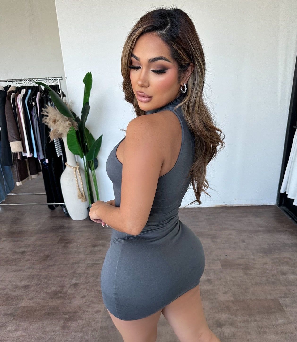 Elsy Mini Dress (Charcoal) sold by OOTDFash product image thumbnail 2