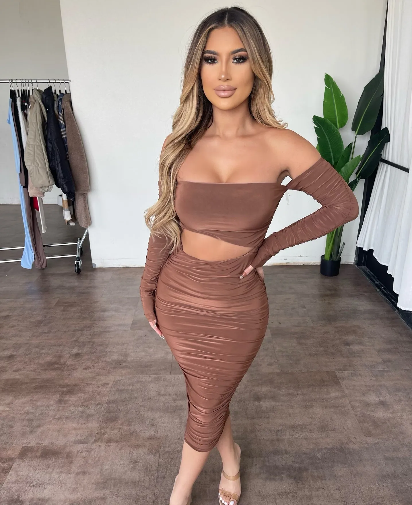 Breanna Dress(Brown) sold by OOTDFash