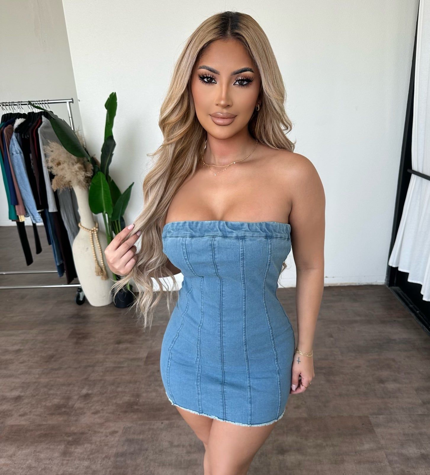 Anne Dress (Light Denim) sold by OOTDFash