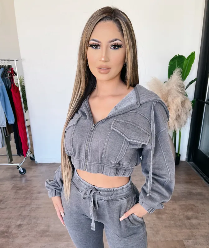 Alexander Zipper Hoodie(Charcoal) sold by OOTDFash