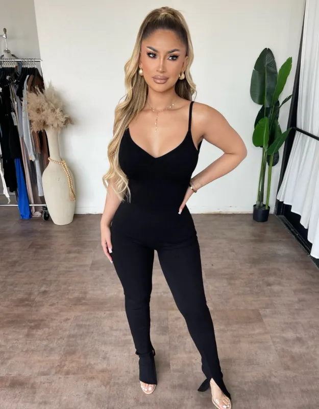 Maya Rib Jumpsuit(Black) sold by OOTDFash