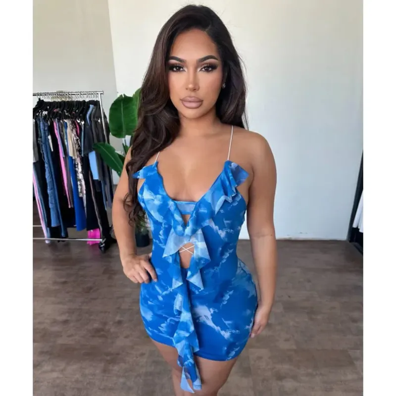 Tiffany Mini Dress (Blue) sold by OOTDFash