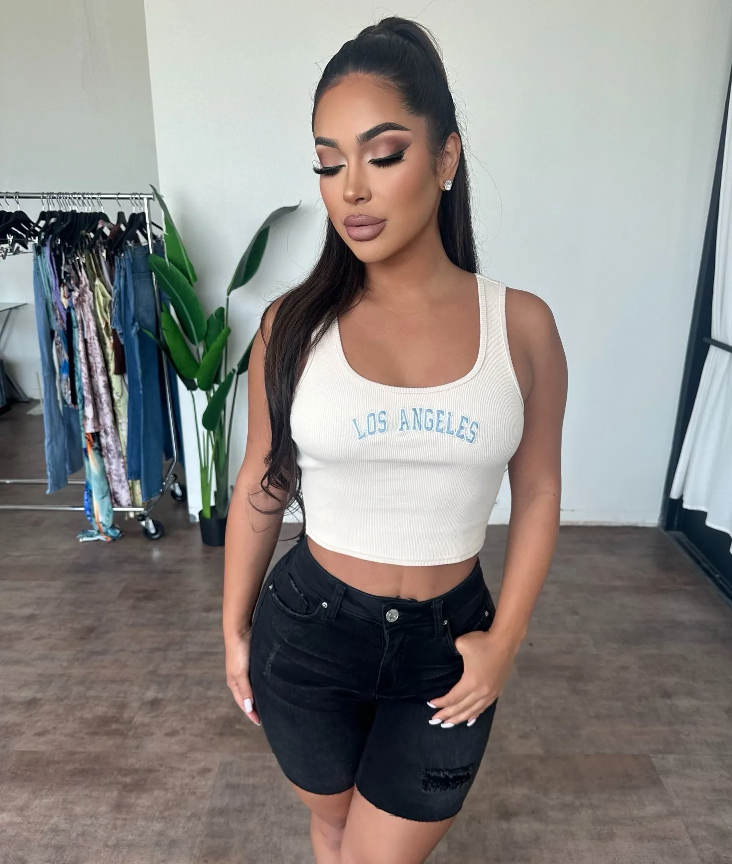 Los Angeles Tank Top (Beige) sold by OOTDFash