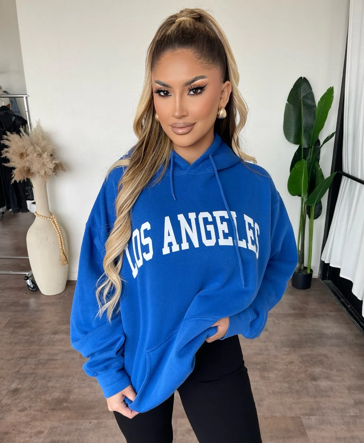 "Los Angeles" Oversize Hoodie(Royal Blue) sold by OOTDFash