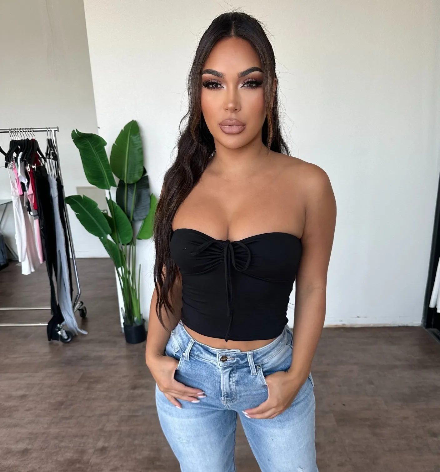 Iris Crop Top (Black) sold by OOTDFash