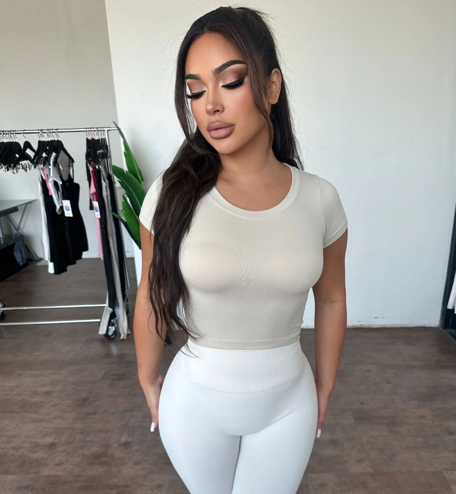 Kathy Crop Top (Beige) sold by OOTDFash