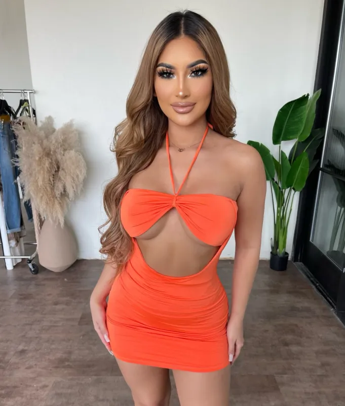 Cindy Dress (Orange) sold by OOTDFash