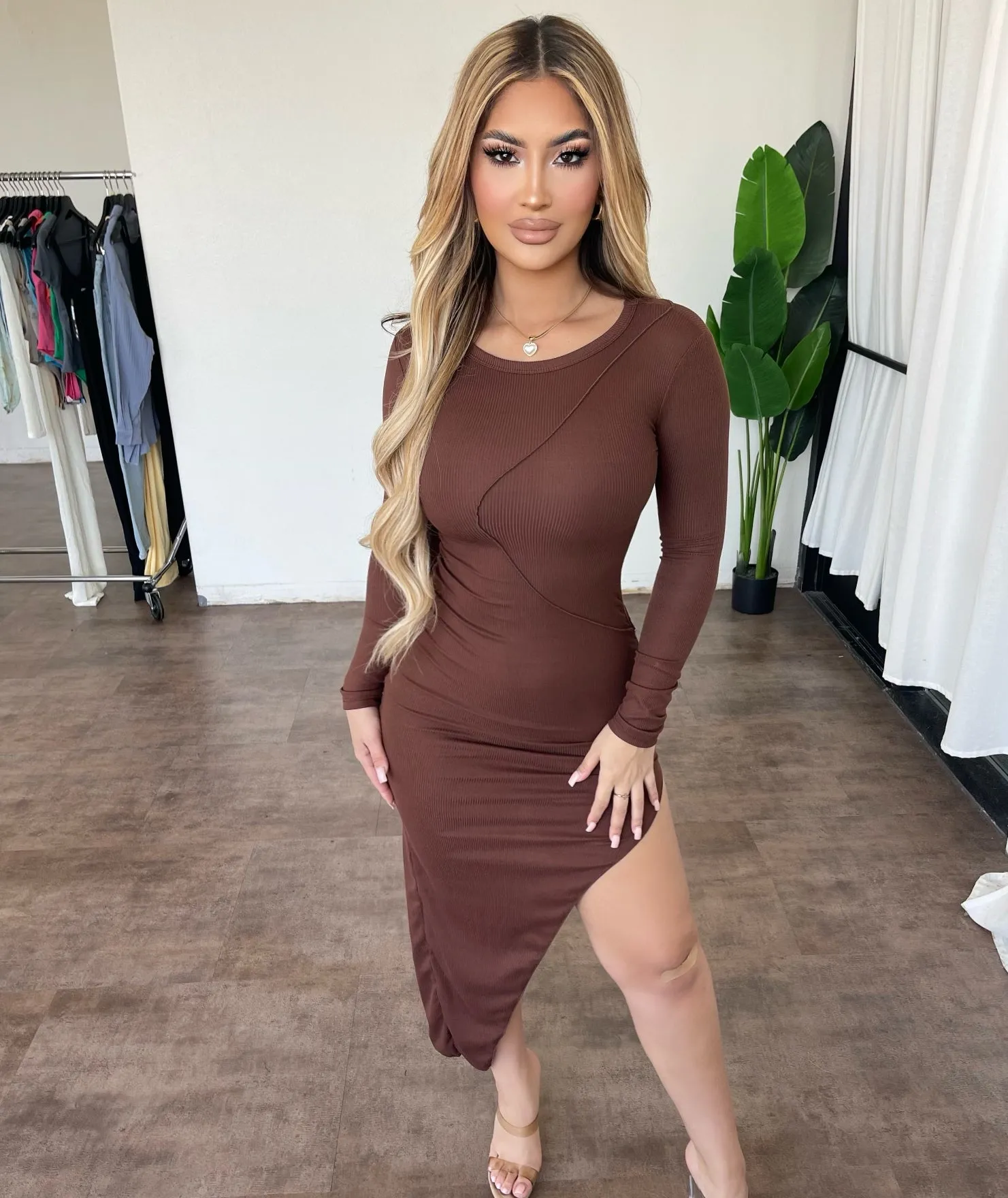 Karen Maxi Dress(Chocolate) sold by OOTDFash