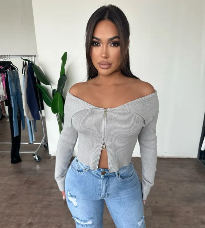 Hilda Sweater Top (Grey) sold by OOTDFash