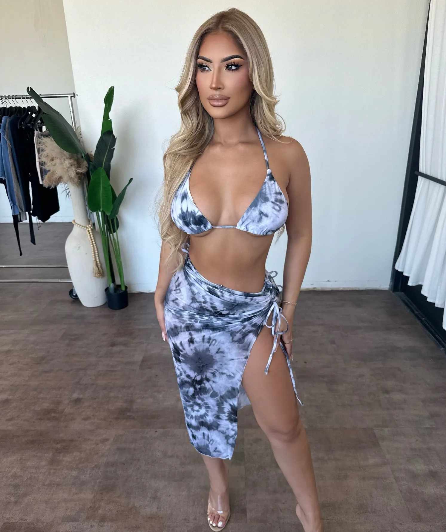 Tiffany Bikini 3 Piece Set (Black/Grey) sold by OOTDFash product image thumbnail 3