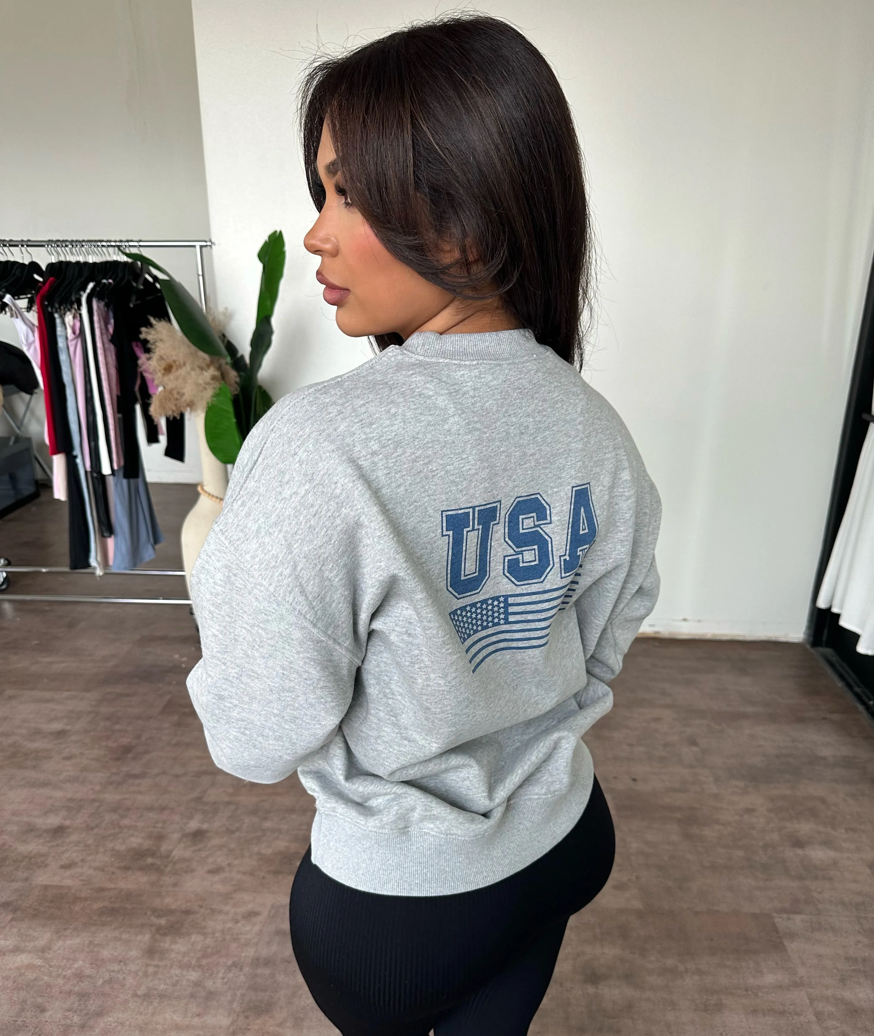 USA Sweater (H Grey/ Blue) sold by OOTDFash product image thumbnail 2