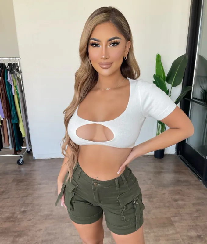 Rosy Cropped Top(White) sold by OOTDFash
