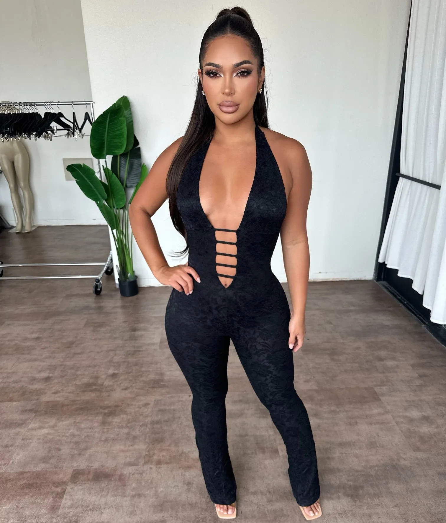 Roxy Lace Jumpsuit(Black) sold by OOTDFash