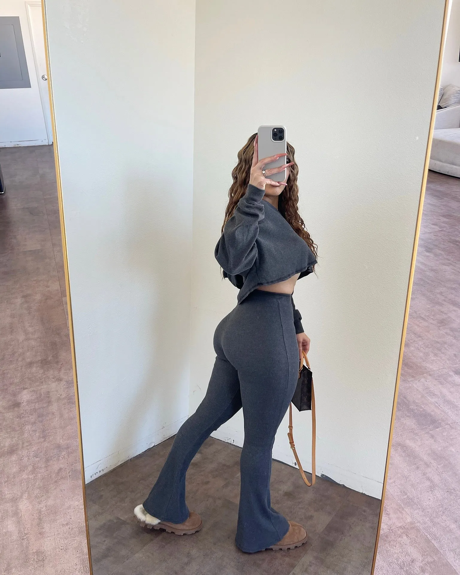 Jacie Knitted Flare Pants (Dark Grey) sold by OOTDFash product image thumbnail 2