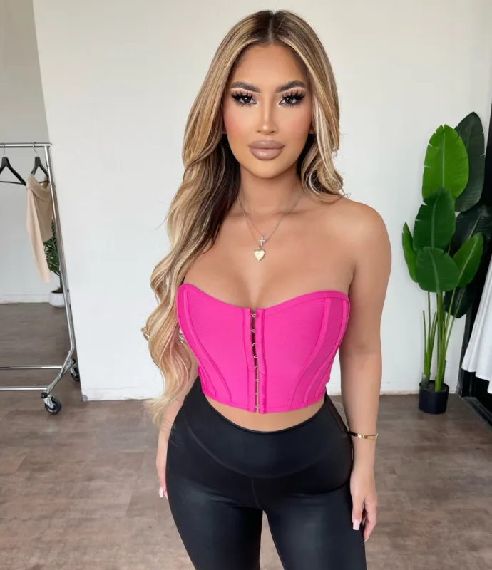 Luna Corset Top(Pink) sold by OOTDFash