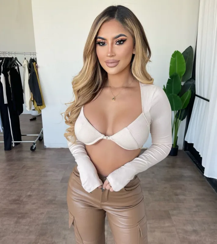 Liah Cropped Top (Oatmeal) sold by OOTDFash