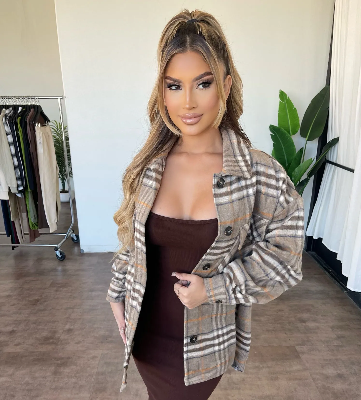 Lacey Flannel(Mocha Combo) sold by OOTDFash