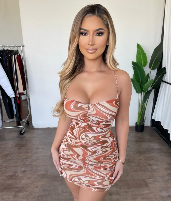 Gloria Dress(Rust) sold by OOTDFash