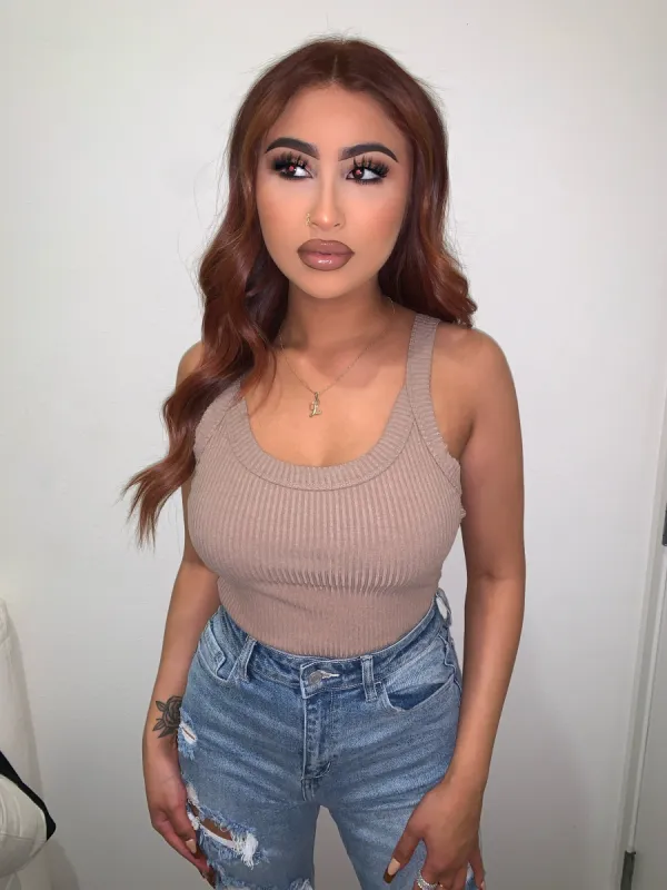 Kali Tank Bodysuit(Mocha)(Final Sale) sold by OOTDFash