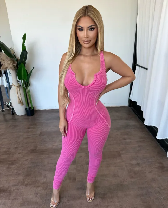 Ruby Jumpsuit (Barbie Pink) sold by OOTDFash