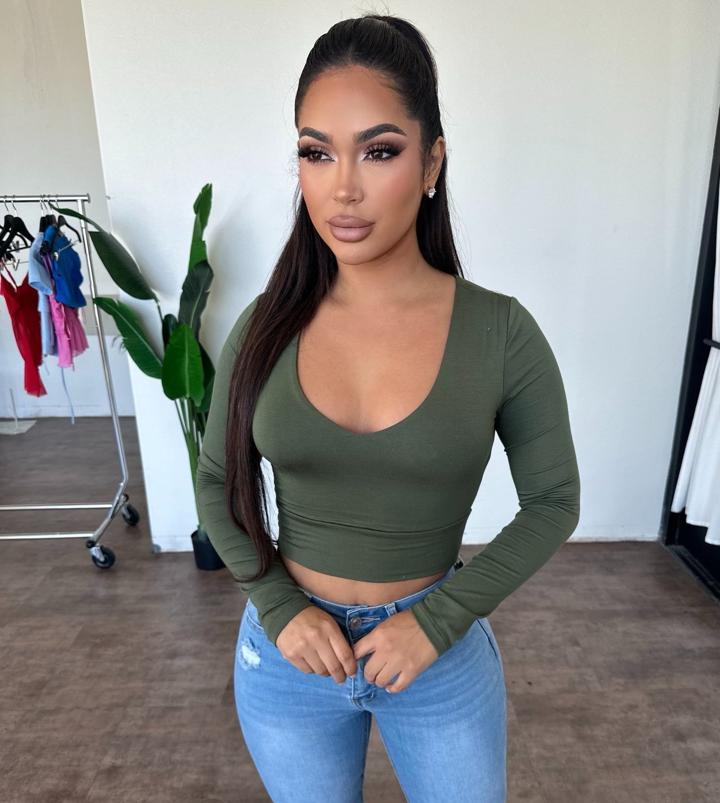 Avery Top (Olive S) sold by OOTDFash