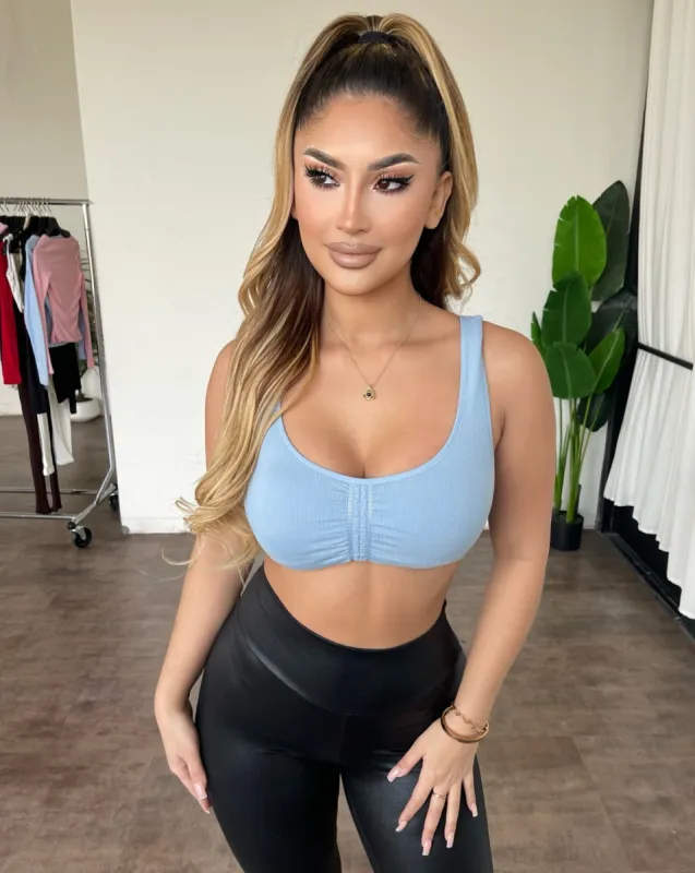 Heather Cropped Tank Top(Denim Blue) sold by OOTDFash