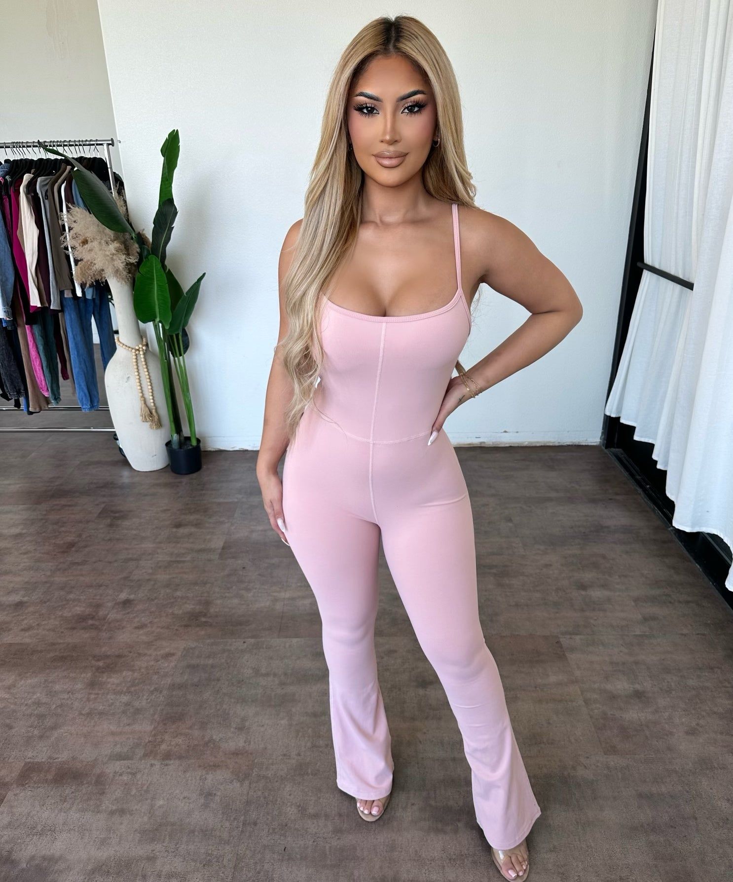 Pilate Jumpsuit (Blush) sold by OOTDFash