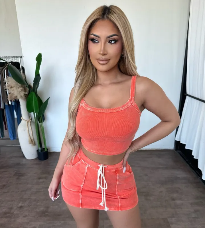 Alivia Set (Orange) sold by OOTDFash