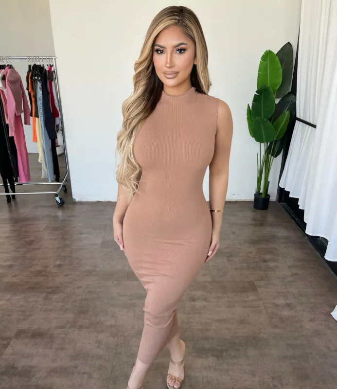 Momo Dress(Taupe) sold by OOTDFash