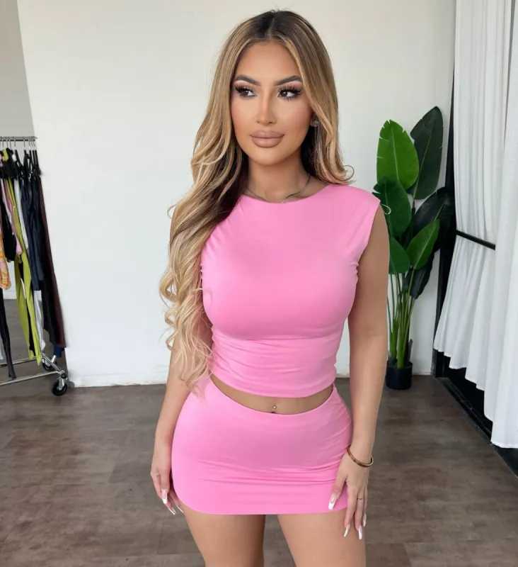 Dora Skirt Set(Pink) sold by OOTDFash