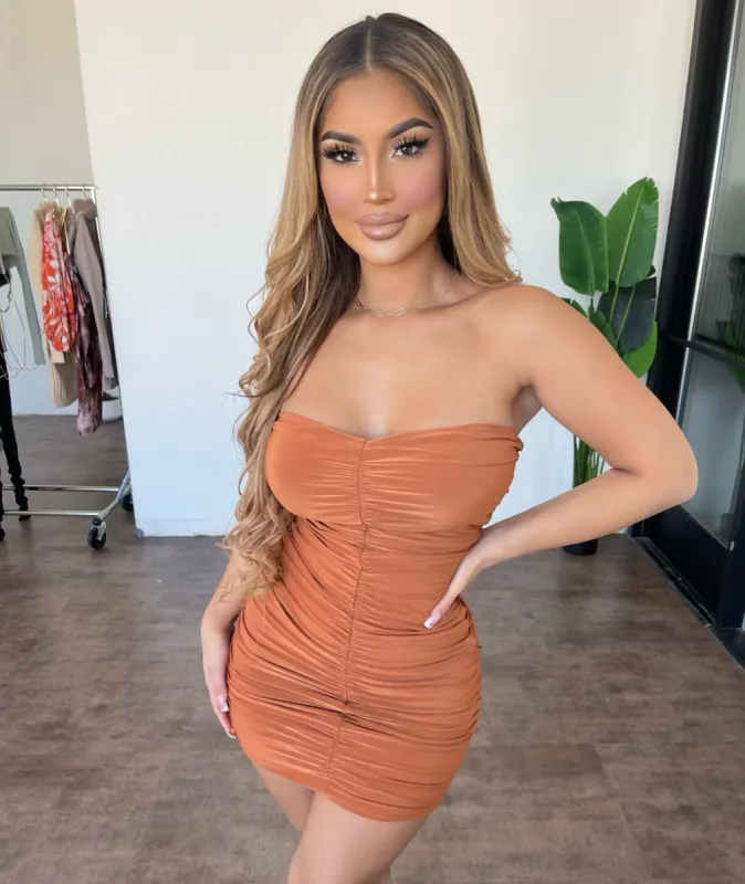 Tiara Tube Dress (Ginger) sold by OOTDFash
